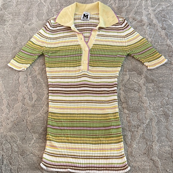 Missoni Dresses & Skirts - Missoni Striped Ribbed Knit Top in Yellow, Green, Brown and Cream, lilac